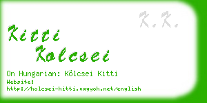kitti kolcsei business card